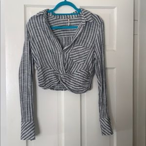 Free People cropped long sleeve shirt